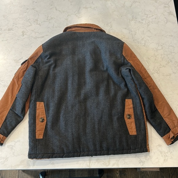 COOGI Brown Grey Black Tweed Flight Bomber Tactical Military Cargo Jacket 2XL - Picture 14 of 16